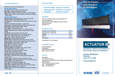 Actuator 2024: International Conference and Exhibition on New Actuator Systems and Appli...